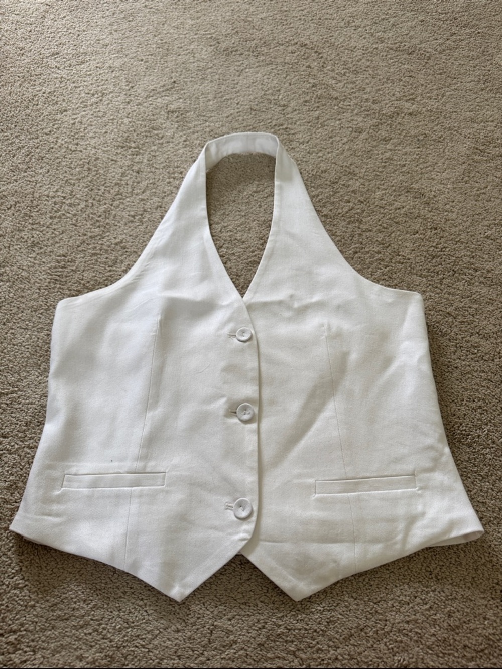 Nicole Miller White Halter Vest
